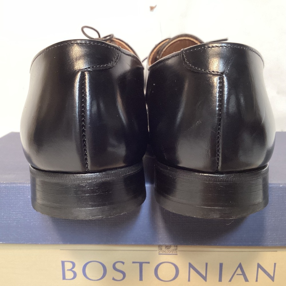Vintage Bostonian Black Leather Cap Toe Oxfords Men’s size 8 1/2 Made In USA - Picture 5 of 11